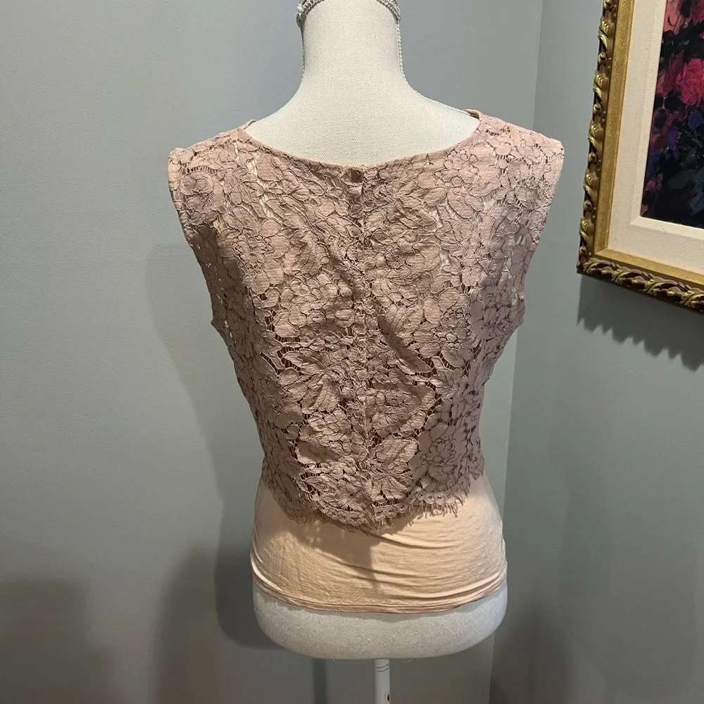 Jenny Yoo beige lace top with sheer tank - Picture 11 of 11